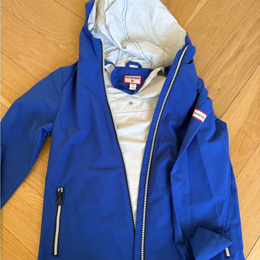 Hunter Kids Blue Raincoat with Light Gray Lining